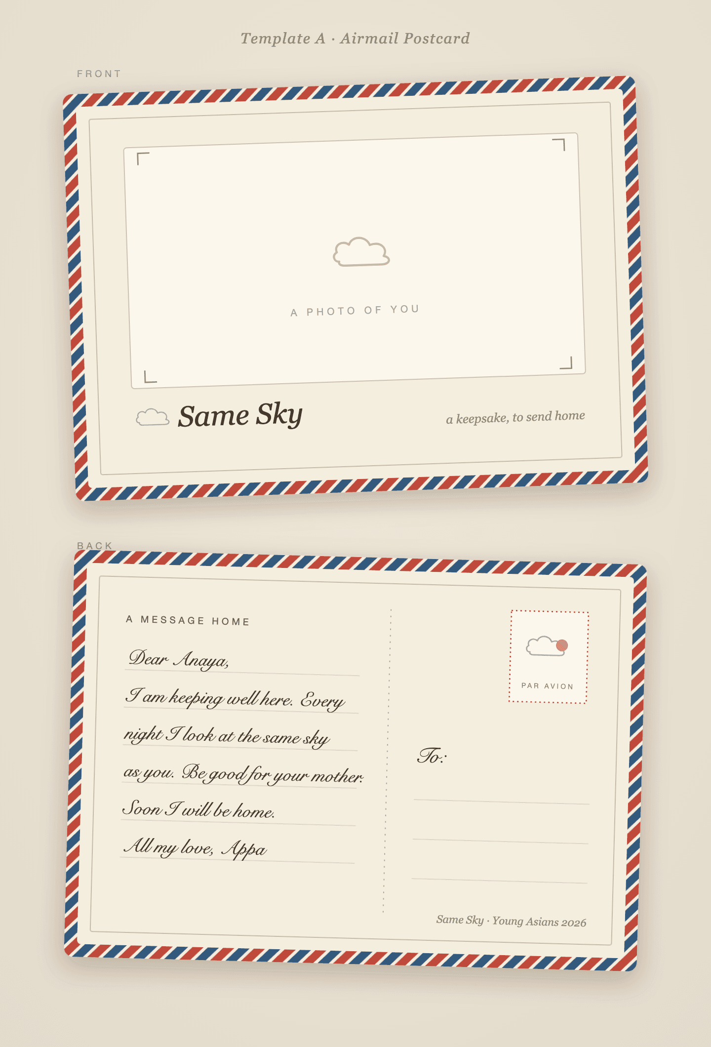 Airmail card